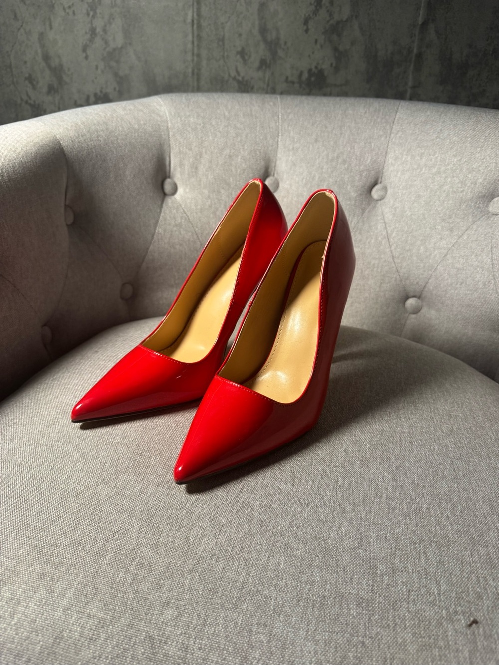 Women's Red Patent Pointed-Toe High Heels